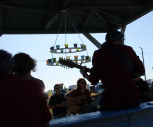 Jamming at the Chants de Vielles festival.