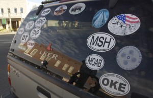 A shout out to my Moab friends. I saw this on the streets of Apalach.